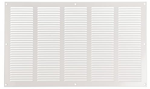 Steinberg14 Grille d'Aération Rectangulaire 500x300mm - Blanc Grille de Ventilation en Métal - Registre d'évacuation d'air Avec Moustiquaire - Couvercle d'évent Interne pour Mur et Plafond