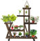 Yaheetech Supports de Pots de Fleurs en Bois pour 5 étagères avec roues escaliers à plusieurs niveaux 97 x 33 x 101 cm