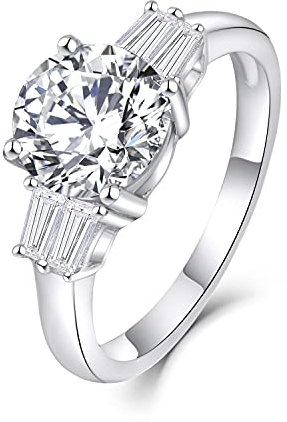 Starnny Damen Ringe Sterling Silber 925 3A Zirkonia Verlobungsring für Damen,57