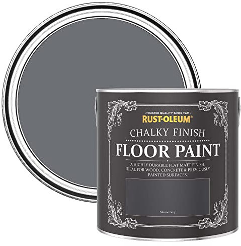 Rust-Oleum Dark Grey Scratch-Resistant Floor Paint in Matt Finish - Marine Grey 2.5L