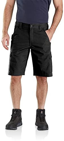 Carhartt Men's Rugged Flex™ Relaxed Fit Ripstop Cargo Work Short, Black, W30