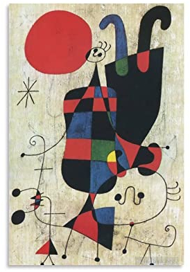 XINXUN Joan Miró Klassisches Malerei, abstrakte Kunst, Poster, 19 Poster, Kunstdruck, Wandfoto, Farbe, Poster, hängendes Bild, Familie, Schlafzimmer, Dekoration, Geschenk, 20 x 30 cm
