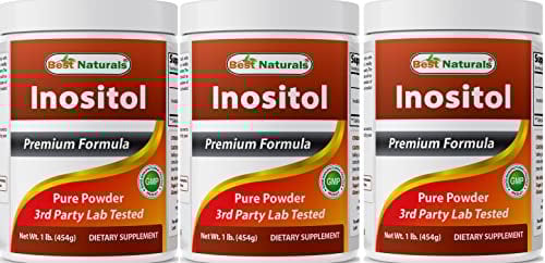Best Naturals Inositol Pure Powder, 1 Pound (1 LB (Pack of 3))
