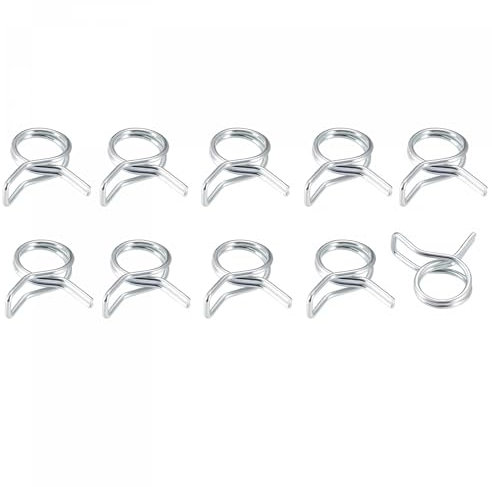 METALLIXITY Spring Hose Clamp (23mm/0.91) 10Pcs, Double Wire Spring Steel Clips - for (23.5mm to 25.5mm/0.93 to 1) OD Home Garden Hose Tube Fastening