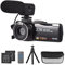 Andoer Videocámara digital 2.7K Videocámara Grabadora DV 48MP Zoom digital 16X Panel táctil IPS de 3.0 pulgadas Soporta Detección de la Cara Beauty Face Smile Capture Anti-Shake