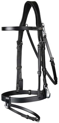 Dy'on Trense Working Collection Kombiniertes Reithalfter mit Karabinern - Pony - Schwarz