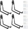 Faankiton 4 Stück Wandhaken Garage, Schwerlast Garage Haken, Doppelhaken Garage, Garage Storage Hooks zur Organisation für Leiter, Schlauch, Fahrrädern, Elektrowerkzeugen Sperrigen (Groß, Schwarz)