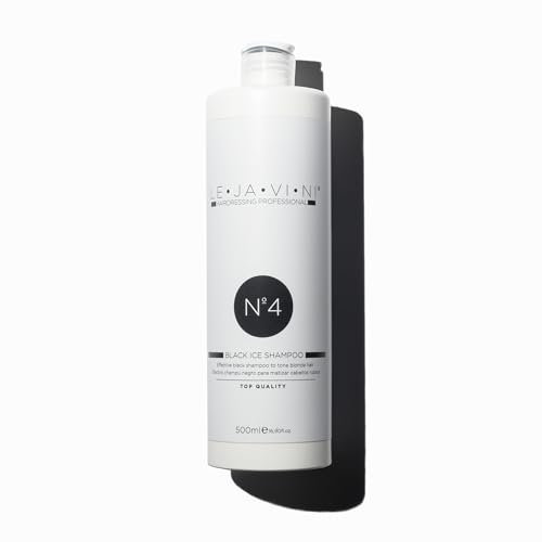 LEJAVINI N4 | Champú Negro Matizador Rubio y Decolorados | Black Ice Hair Dye Shampoo | Elimina Tonos Amarillos y Naranjas | Cabello Profesional | 500 mL