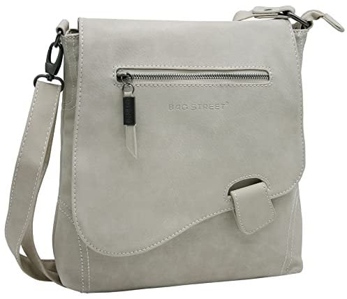 BAG STREET - Damen Handtasche mit Riegel-Magnetverschluss und Reißverschluss - 4 Liter Volumen - Umhängetasche - Crossbody Bag