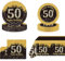POPOYU 53Pcs Black Gold 50th Birthday Party Tableware Set,Black Gold Table Cloth,Cups,50th Birthday Plates and Napkins Sets,50thBirthday Decorations for Men Women BirthdayGifts Party Supplies