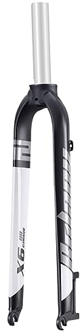 LHHL Mountain Bike Rigid Forks 26/27.5/29 inch 1-1/8 Ultralight Front Fork Bicycle Threadless Straight Tube MTB Forks QR 9X100mm Disc Brake Aluminum Alloy(White,27.5)