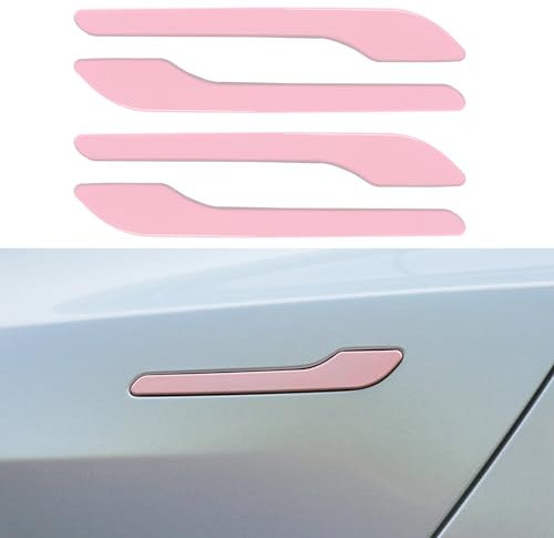 Tesheer for Tesla Pink Door Handle Sticker Anti Scratch for Tesla Car Door Handle Wrap 4PCS Door Handle Protective for Pink Tesla Model 3/Y Accessories (Pink)