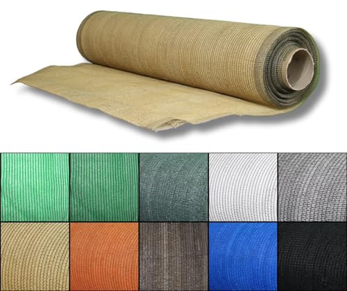 Keroppa Malla de Ocultación 80% de Sombreo 2x50 m Malla de Sombreo para Jardín Patio Agricultura Resistente Reducción Temperatura Protección del Sol Transpirable Proteccion UV Beige