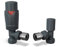 UK Radiators Thermostatic Radiator Valve (TRV) 15mm Angled Lockshield in Textured Anthracite Grey Colour - Energy Saving 1/2 x 15mm Brass Angled Radiator Valve