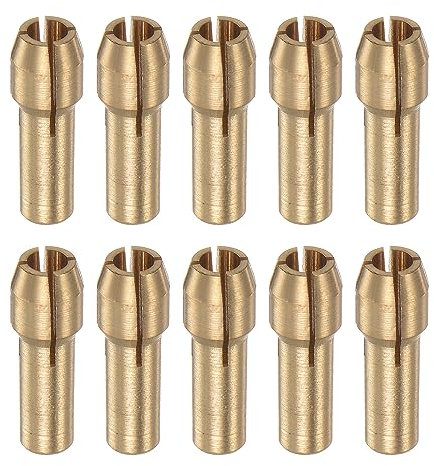 sourcing map 10uds 3mm Latón Taladro Mandriles Mini Eléctrico Amoladora Rápido Cambio Taladro Portataladros taladros Juegos para Giratorias Herramientas, 4,3mm Vástago Diámetro