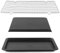 Salter COMBO-8905 Bakes Baking Tray, Sheet & Cooling Rack Set - Non-Stick Flat Oven Sheets, Slide Off Cookie Mat, Carbon Steel Metal Wire Cake Tray, Oven Safe Up To 220°C, PFOA-Free, 32/37/41 cm Black