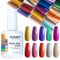 BURANO Nail Art Gel Glue, 0.5 oz with 10PCS Foil Stickers Set - DIY UV LED Lamp Required (Pure Color 18)