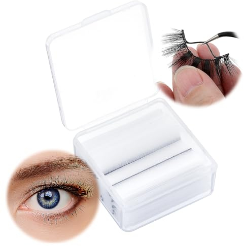 WLLHYF 40 Pieces Self Adhesive Lash Strips for Fake Eyelashes No Glue Apply Self Adhesive Eyeliner Lashes Strips Waterproof Natural Look(Black