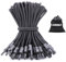 LOOGI Bungee Cords with Hooks 25 Pcs 6 Inch Elastic Bungee Ropes with Hooks - Short Tarpaulin Hooks - Small Bungee Rope (25, Black, 6 Inch)
