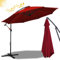 Fiqops Sombrilla de jardin 300 cm con manivela | sombrilla de aluminio con soporte, protección solar UV de aluminio, paraguas de manivela impermeable, Rojo