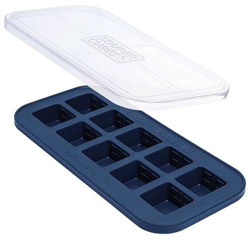 Souper Cubes 2 Tbsp. Silicone Freezer Molds - Perfect for Storing Garlic, Herbs, Ginger, Pesto, Tomato Paste, Lemon Juice, Purees and More - Silicone Baby Food Freezer Tray - Blueberry – 1-Pack