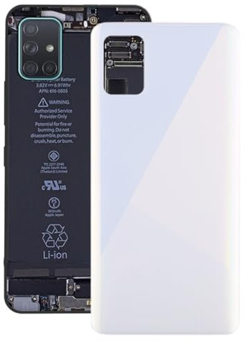 Akku-Rückabdeckung, Akku-Rückseite, kompatibel mit Samsung Galaxy A51, Ersatzgehäuse (weiß)