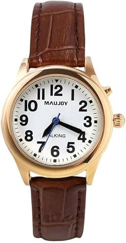 MAUJOY Reloj parlante para mujer con sonido grande y fuerte, habla la hora, fecha y hora de alarma, para ancianos, con discapacidad visual o ciegos