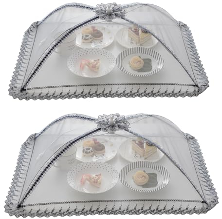 2x40cmx50cm gro?e Premium-Abdeckhaube aus Netzstoff, Lebensmittelabdeckung, Zelt-Regensch