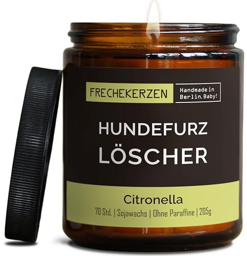 Lustige Citronella Kerze mit Spruch für Hunde Besitzer & Liebhaber | Handgemacht aus Sojawachs | In Geschenkbox | Nachhaltiges Valentinsgeschenk, Gast Geschenk Hundehalter Dog Lovers