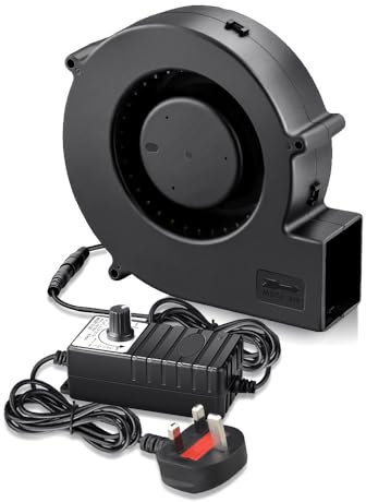 GDSTIME 140mm x 40mm Blower Fan AC 220V 240V Powered Radial Cooling Blower Fan DC 5V -12V Adjustable Speed Dual Ball Bearing