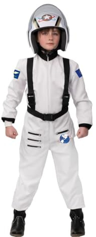 Krause & Sohn Astronauten Kostüm Alexander deluxe mit Astronautenhelm Gr. 104-152 Overall weiß Helm mit Klappvisier Fasching Karneval Space Geburtstag (128/140)