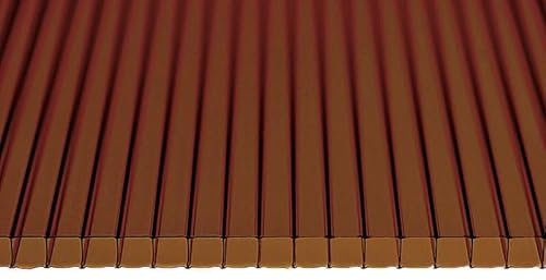 Gewächshausplatten 1 Stk: 1200x700 Polycarbonat Doppelstegplatten 8 mm Rauchig-braun - UV-beständige Polycarbonatplatten Für Gewächshaus - Robuste Polycarbonat Doppelstegplatten Für Carports