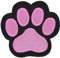 Pfote Schwarz Rosa Aufnäher zum aufbügeln oder aufnähen Bügelbild Tatze Hund Katze Bügelpatch Aufbügler für Kleidung gestickter Bügelflicken Applikation Patch Größe 6,1 x 5,8 cm