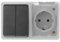 WatioWave B1140061 Base Schuko étanche avec double interrupteur, idéale pour l'extérieur et les zones humides, offre sécurité et contrôle électrique, Image
