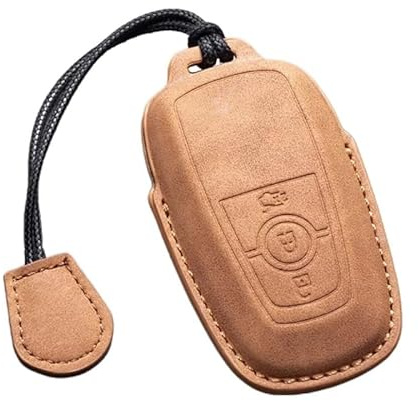 INTEAU Autoschlüssel Hülle Cover für Ford Mustang Mach-E 2020-2024, Leder Schlüsselhülle Schlüsselbox Cover Autoschlüsselabdeckung Schlüsselhülle mit Schlüsselanhänger Zubehör,B-4