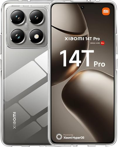 Captor Cover Trasparente per Xiaomi 14T Pro 5G, Custodia TPU in Silicone Flessibile Morbida e Sottile, con Bordo Rialzato per Schermo e Protezione Fotocamera