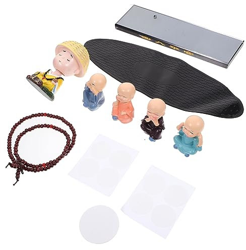 Cabilock Schüttelnder Auto Innenraum Dekoration Kleine Mönchsstatue Zen Ornamente Armaturenbrett Figur