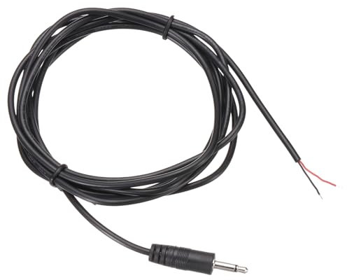 DMiotech 3.5mm 1/8 Male Plug Jack Connector Audio Cable 2 Pole Mono Aux Cable Replacement Repair Bare for Headphone Headset Earphone 1.8M/6Ft Black