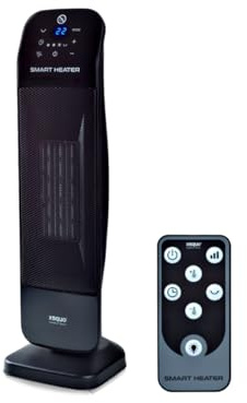 Riscaldatore oscillante in ceramica - 2000 W potenza - Telecomando - 3 modalità di funzionamento - Display LED touch - Timer 24 ore - Protezione da ribaltamento e surriscaldamento -