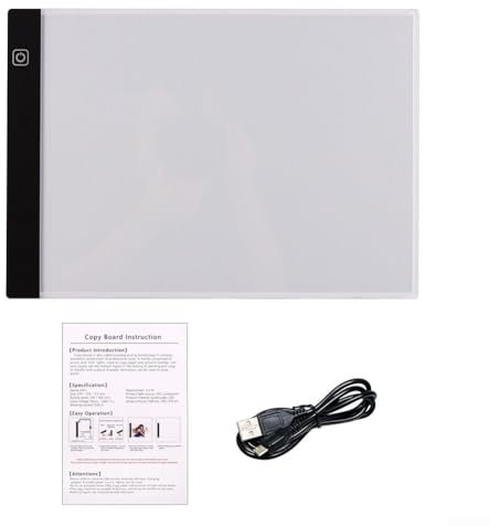 Niceminiwall Tablette lumineuse LED (pour A3/pour A4/pour A5 en option) Protection des yeux Planche à dessin à trois niveaux à intensité variable Table de traçage pour peinture, broderie, artisanat