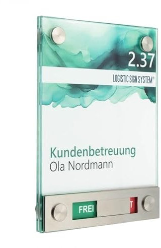 Logistic Sign System Türschild VITRUM 130/170 mit Rot/Grün-Anzeige (Frei/Besetzt)