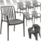 TecTake®, Set da 6 sedie da giardino impilabili, sedia giardino esterno in plastica, sedie da esterno, terrazzo, sedie polipropilene, poltrone moderne, cucina, mobili da esterno - Antracite