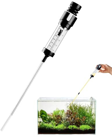 Fish Tank Vacuum, Gravel Cleaner for Aquariums, Manual Suction Pump Waste Remover, Aquarium Cleaning Tool for Water Change and Debris Removal, Safe for Freshwater, Saltwater, Shrimp, Betta