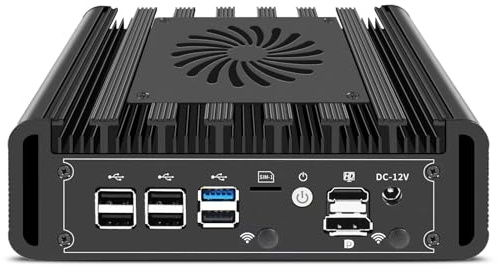 PcZinophyte Solider Firewall-PC 2x10G SFP+ 3x2,5G LANs N150 Mini-Computer DDR5 NVMe Server-Host