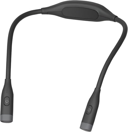 QUMOX Luz de Lectura de Cuello Recargable, Luz LED para Leer en la Cama, 3 Modos de Color y Atenuación Continua, Luz Flexible Manos Libres para Tejer, Manualidades, Camping y Reparaciones