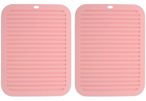 Hitzebeständige Silikonmatte für Lockenstab und Glätteisen, 2 Stück Rosa | Organizer für Haarstylinggeräte, Hitzeschutz für Reise und Alltag, Allgemein Einsetzbar, Kompakt