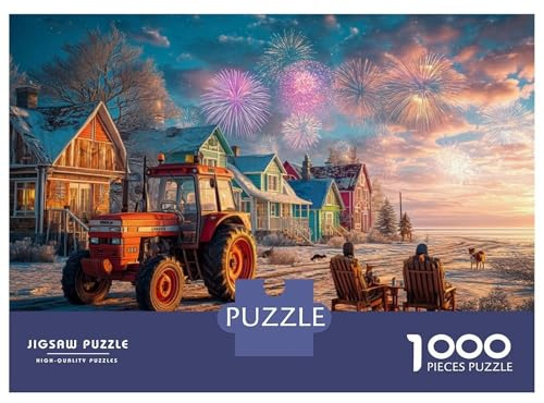 Winter Dorfszene 1000 Stück Premium Cardstock Jigsaw Puzzle Set Für Erwachsene Kinder Festliche Feiertagsillustration DIY Jigsaw Puzzle Bildungsspiel Dekompression Beste Geschenkidee 38x26cm/1000pcs