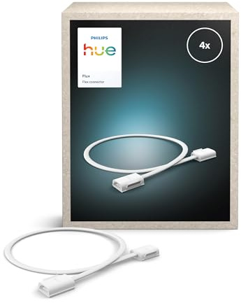 Hue Flux LED-Strip Light Flexibler Verbinder, 50 cm, Zubehör, Flexible Innenbeleuchtung, Perfekter Lichtübergang, Präzise Installation, Sicher und einfach zu verwenden, 4er-Pack