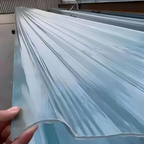 1,5 Mm Wellplatte Dachblech,Wärmeisolierende Dachplatte,Uv-Geschützte und Regendichte Gewächshausplatte,Leicht zu Biegen und Zuzuschneiden Wellplatten für Garagen (0.9x1.6m/35x63in,15 Pcs)