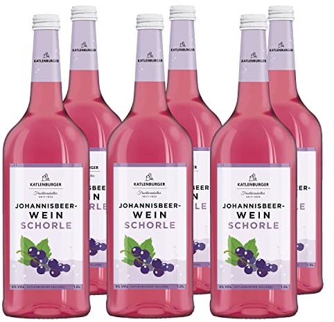 KATLENBURGER - Fruchtweinschorle schwarze Johannisbeere | Natürlich-leichte und fruchtige Schorle aus DLG-prämierten Katlenburger Fruchtweinen. Ideal für Sommerabende. Inhalt: 6x 1l mit 5% vol.
